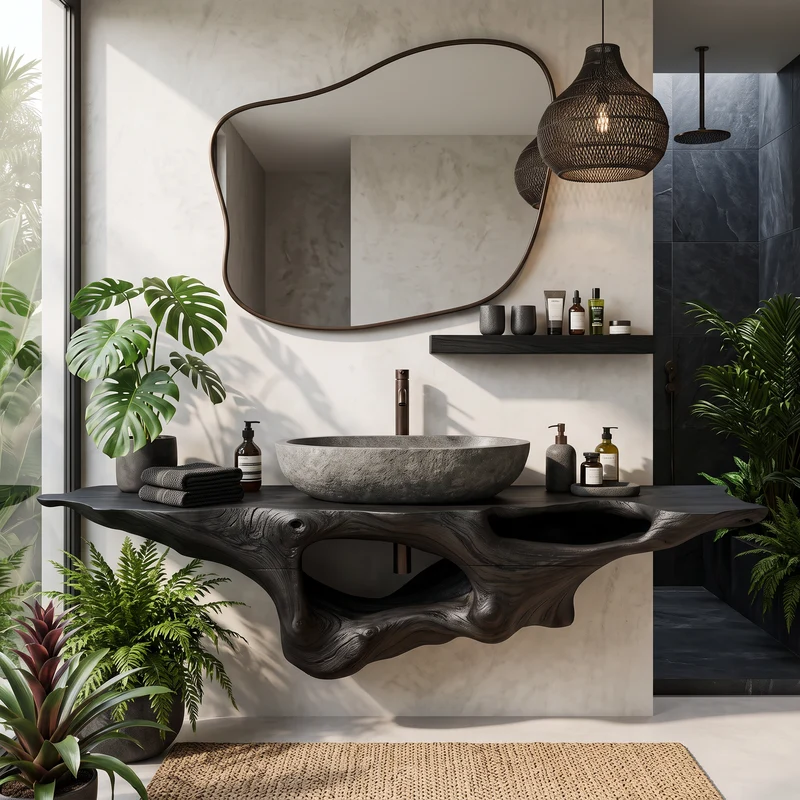 Farmhouse Solid Wood Vanity Unique Bathroom Design SILDTTRBAS001