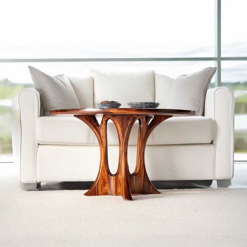 Modern Coffee Table Walnut Wood Living Room Gift SINLSACF022