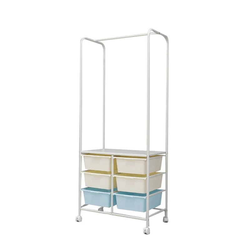 Metal Coat Rack Entryway Drawer Basket Coat Hanger Shelf Coat Hanger