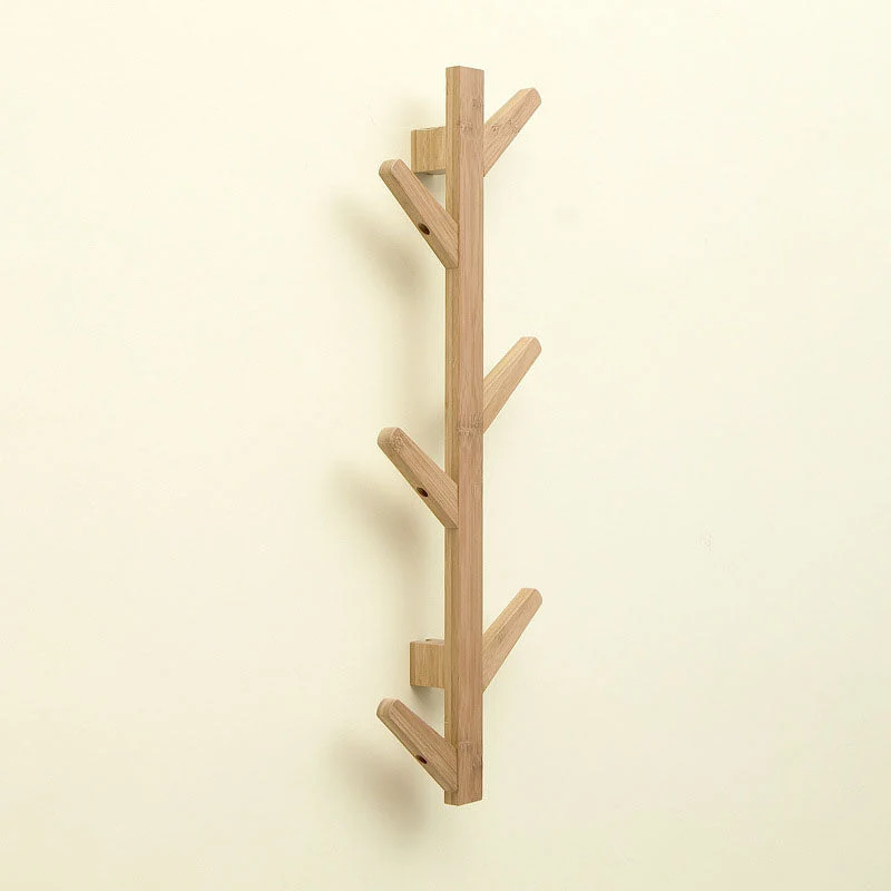 Wall Mounted Coat Hanger Modern Simple Wooden Coat Hanger with Hooks