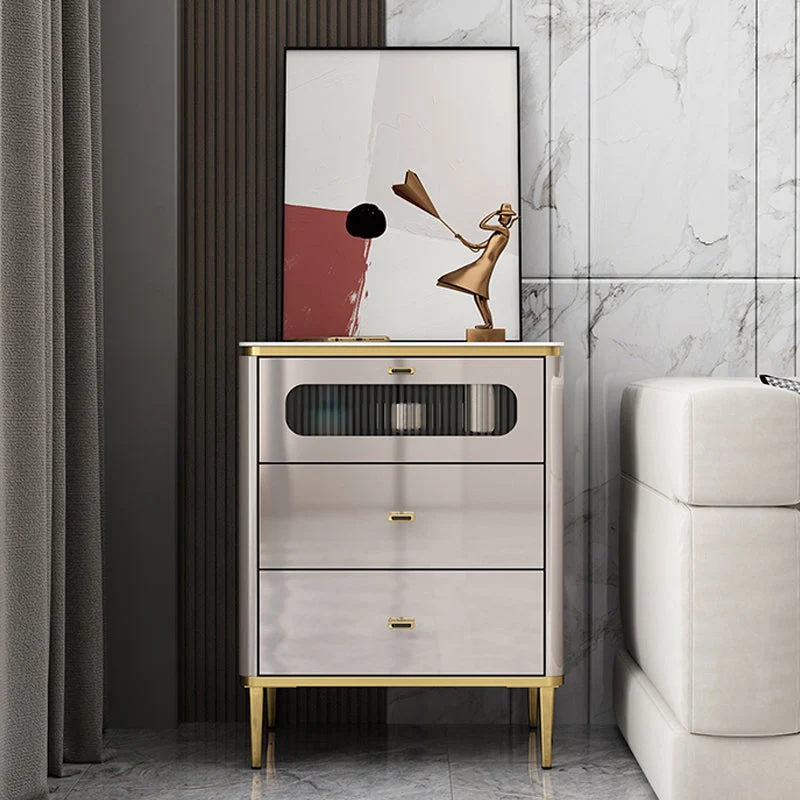 Contemporary Storage Chest Vertical Storage Chest Dresser 15.7" Wide