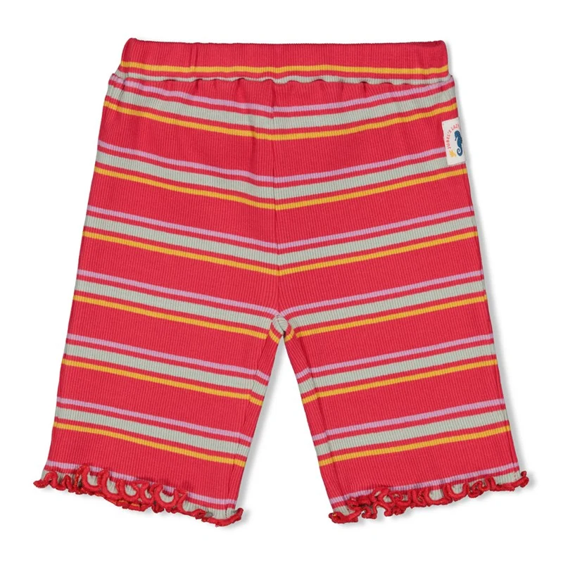 Jubel-Gerippte Bikershort Ringel - Lazy lagoon-Fuchsia