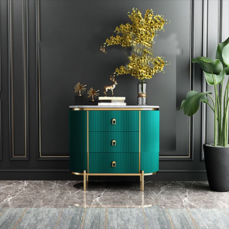 15.6-inch Width Glam Storage Chest Stone Dresser with 3/4 Drawers