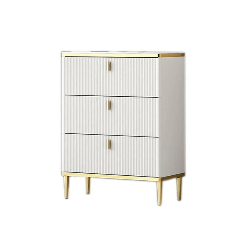 Bedroom Glam Storage Chest Stone Chest in White with Drawers