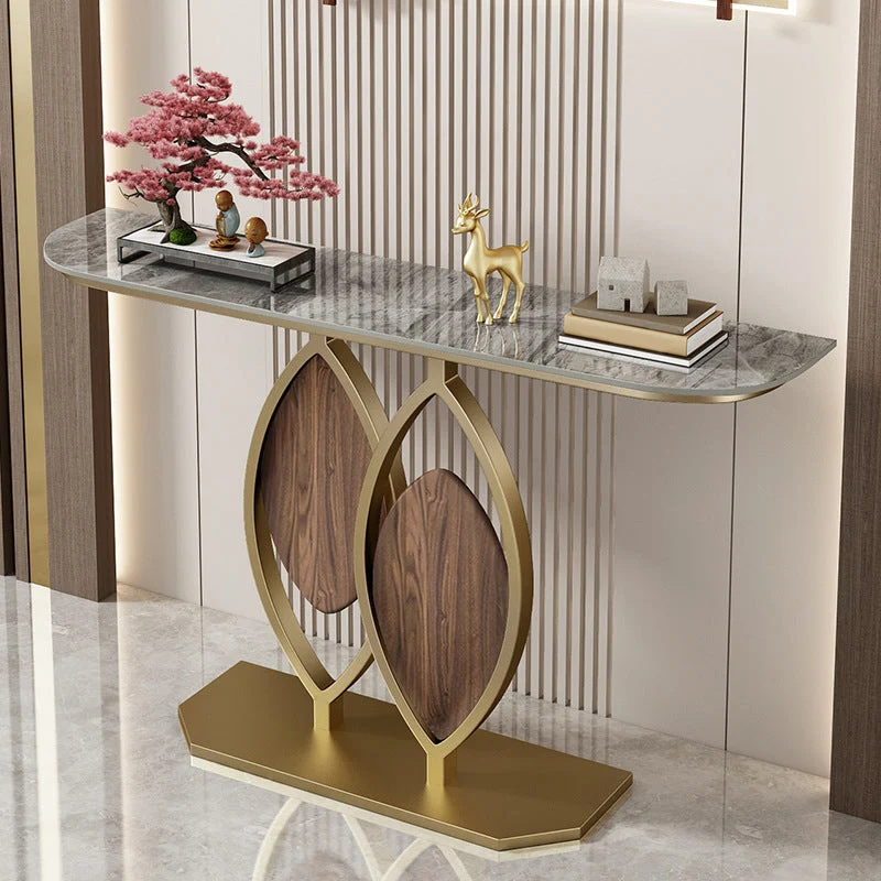 11.8 Inch Wide Console Table Scratch Resistant Slate Glam End Table