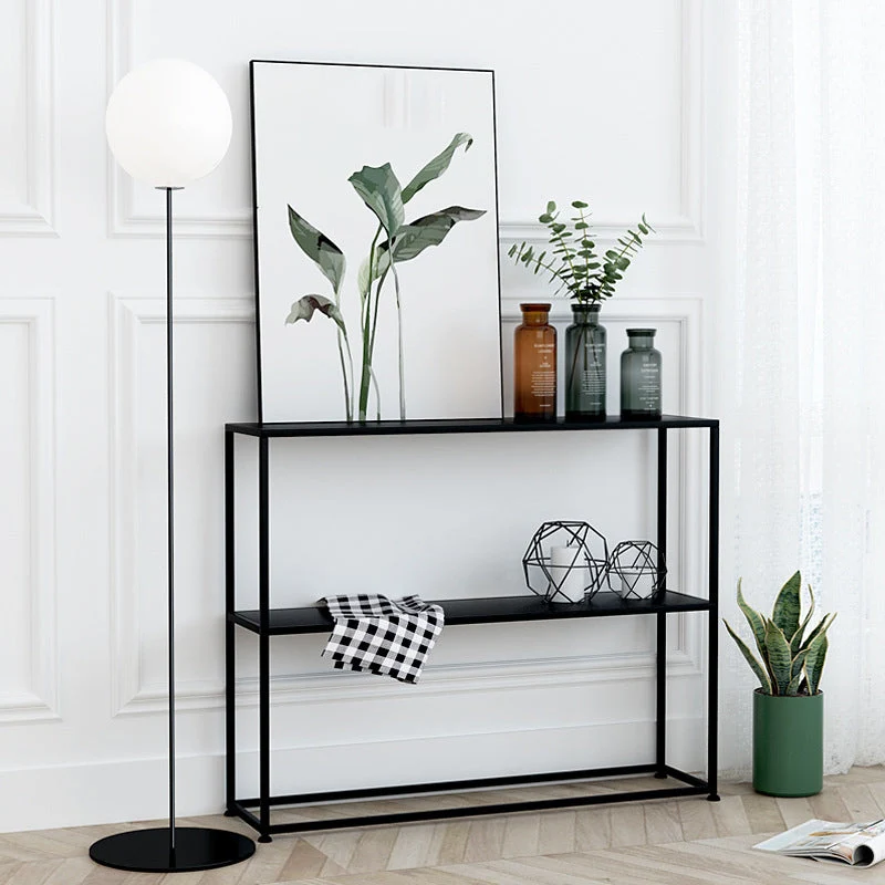 31.5" H Rectangle Console Table Storage Metal Contemporary Console