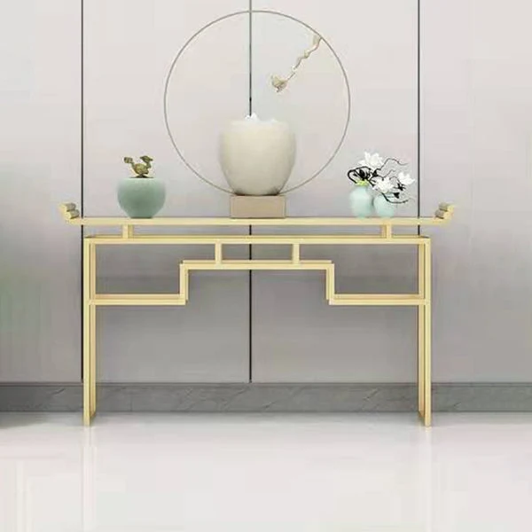 11"W Contemporary Console Table Stone White Rectangle Console Sofa Table