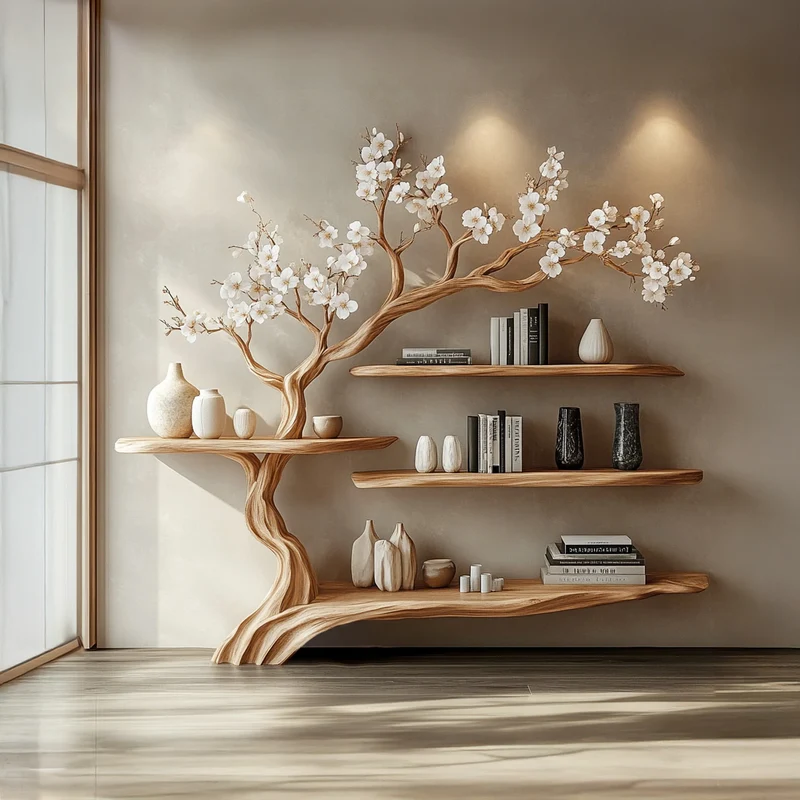 Rustic Wooden Bookcase Handmade Home Decor Unique Gift SINLTB170