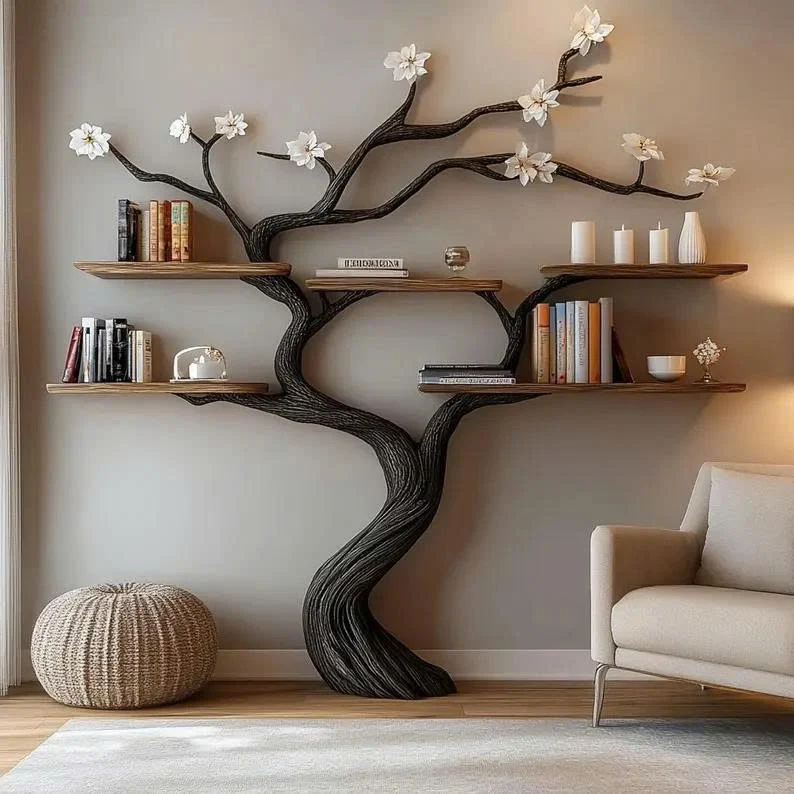 Custom Tree Bookcase Handcrafted Decor Room Gift For Her SINLTB166