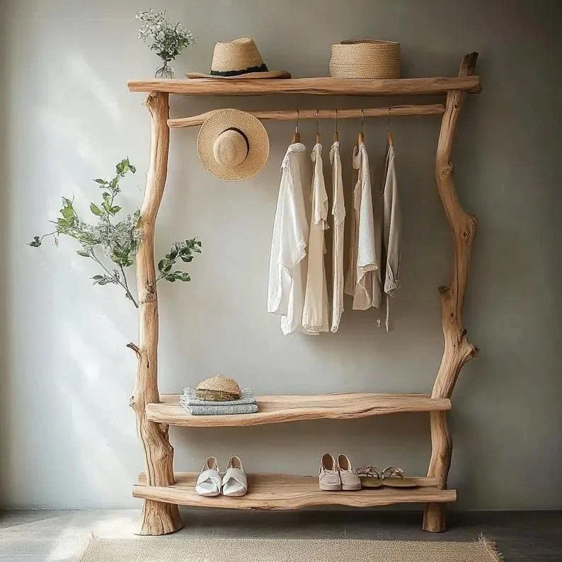 Handmade Wooden Tree Branch Coat Rack Home Decor Gift SINLTB164