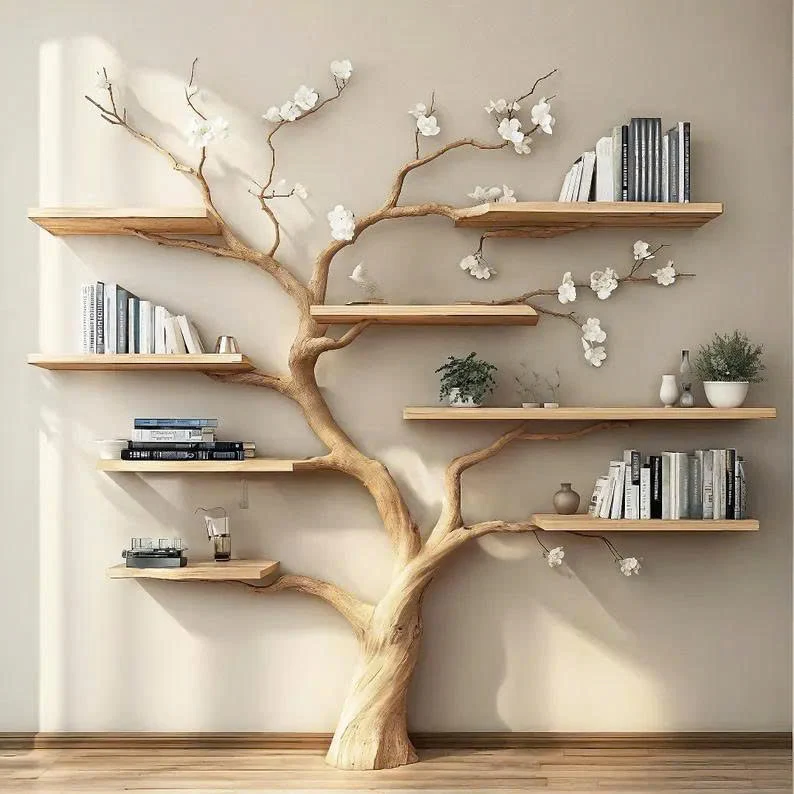 Handcrafted Tree Branch Bookshelf Home Decor Gift SINLTB162