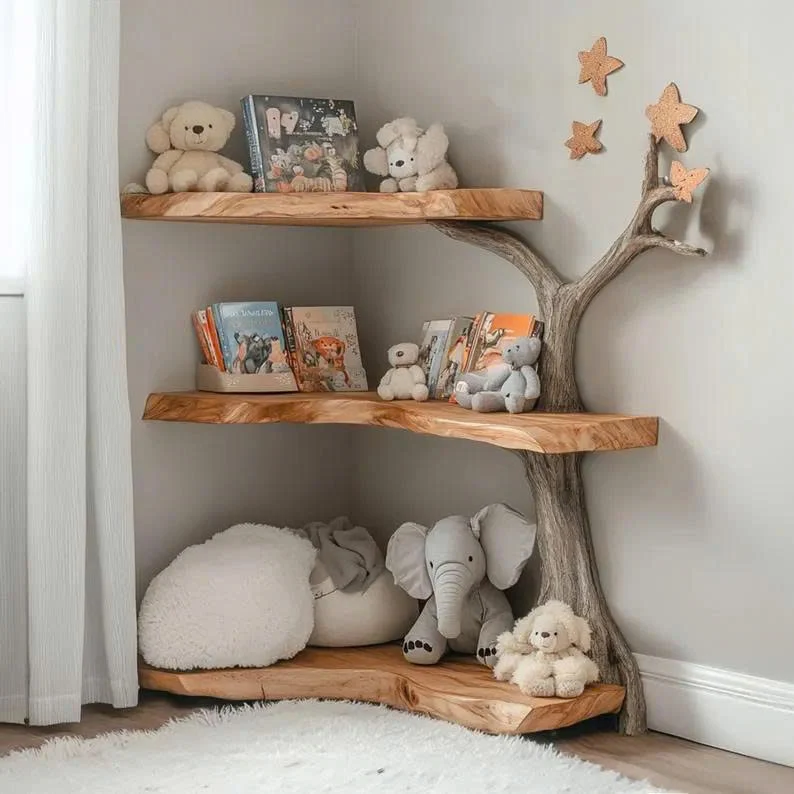 Kids Tree Bookshelf Solid Wood Room Decor Gift SINLTB155