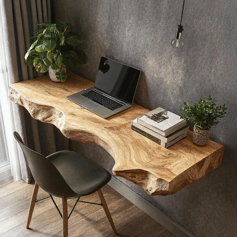 Vintage Wooden Floating Table For Aesthetic Furniture Display SILDTTRFLD001