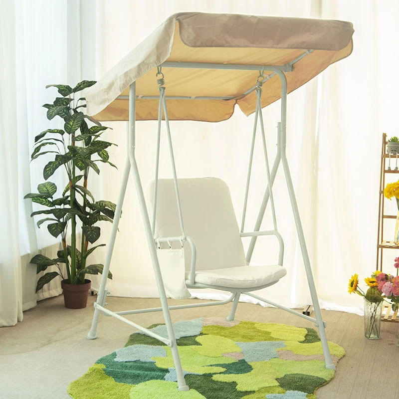 Modern Minimalist Stainless Steel Iron PVC Fabric Triangle Frame Swing Chair Waterproof Hanging Rocking Chair For Outdoor