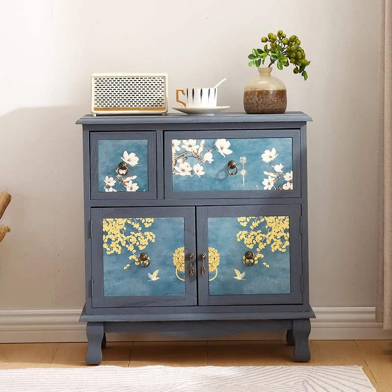 Traditional Solid Wood Bedroom Storage Chest Vertical Chest with Drawers