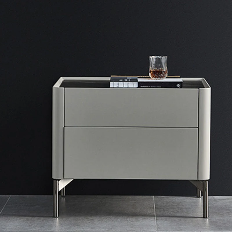 Contemporary Stone Storage Chest Vertical Bedroom Chest with Drawers