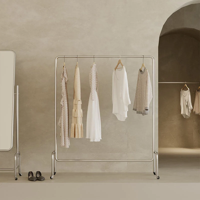 Modern Mental Hall Tree Steel Hall Tree with Castor Coat Hanger