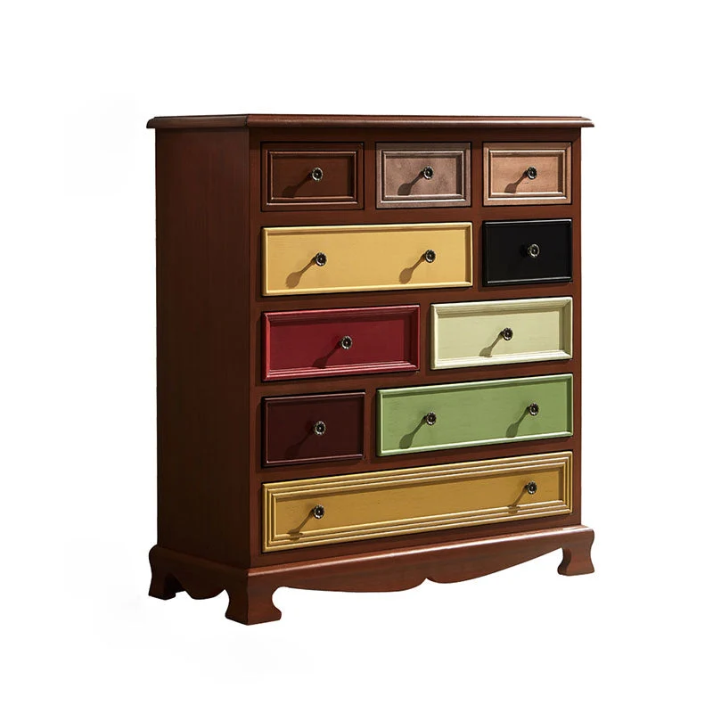 Nautical Contemporary Bedroom Storage Chest Wooden Chest with Drawers