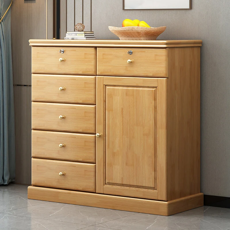 American Traditional Storage Chest Solid Wood Dresser with 6 Drawers