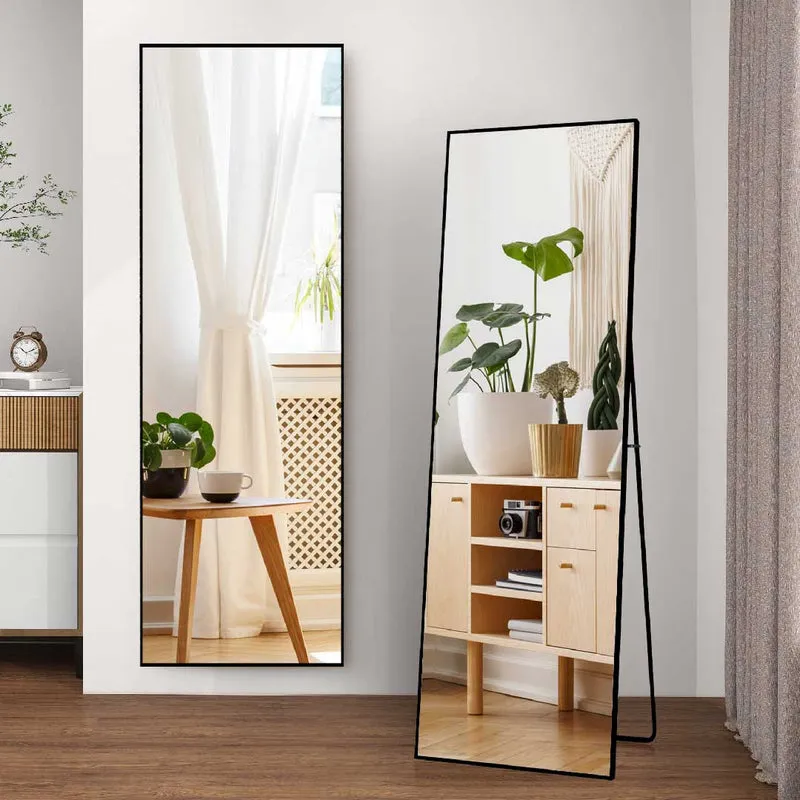 Yelenaro Standspiegel aus Sicherheitsglas – Rechteckig mit Aluminiumrahmen