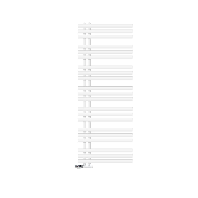 Badheizkörper Mittelanschluss 600x1600 mm Weiß mit Wand Anschlussgarnitur LuxeBath