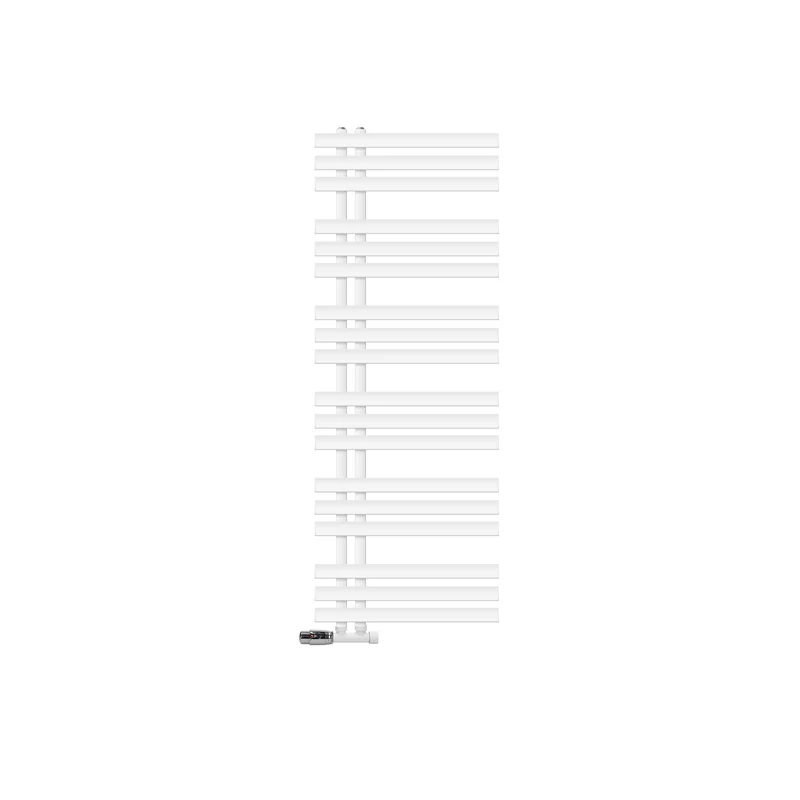 Badheizkörper Mittelanschluss 500x1400 mm Weiß mit Wand Anschlussgarnitur LuxeBath