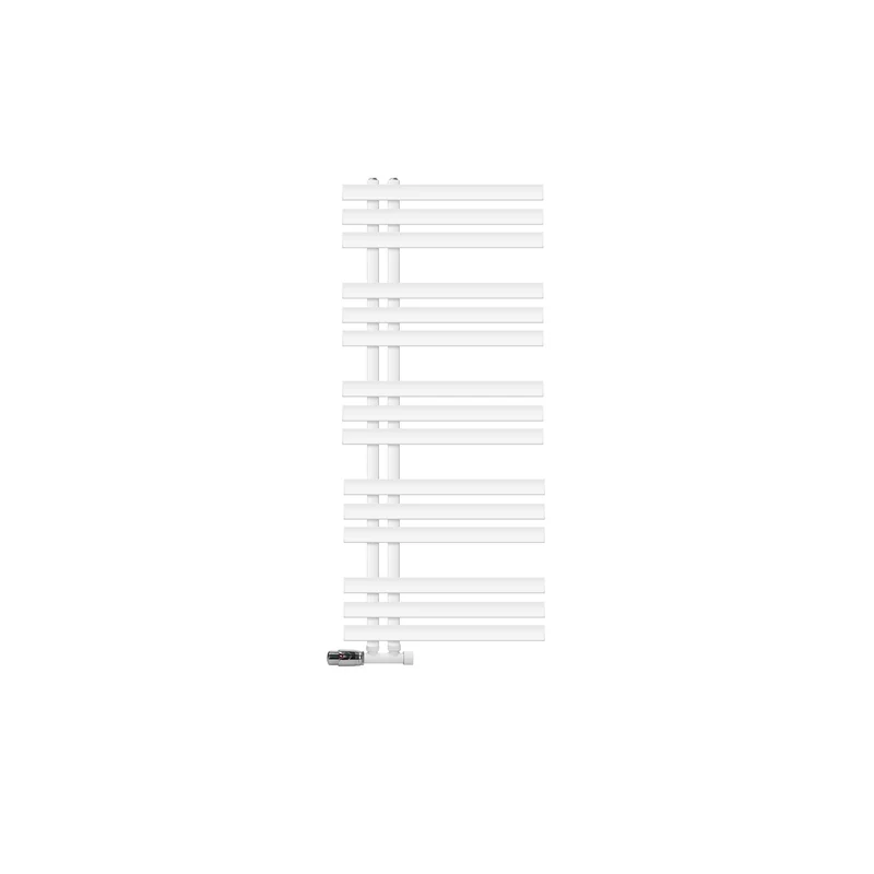 Badheizkörper Mittelanschluss 500x1200 mm Weiß mit Wand Anschlussgarnitur LuxeBath