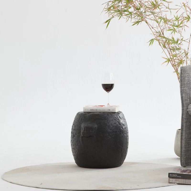 Oriental Stone-Inspired EPP Storage Stool & Side Table - Lightweight Indoor Outdoor Ottoman