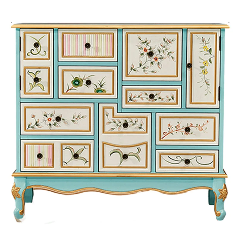 15.6-inch W Dresser Traditional Solid Wood Storage Chest with 9 Drawers
