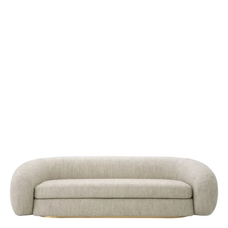 Eichholtz – Sofa Cosenza (Splendor Light Grey | Brushed Brass Base)