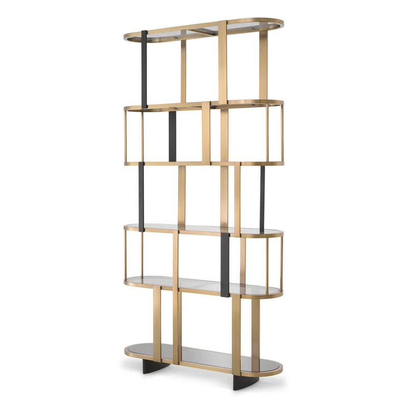Eichholtz – Kabinett Clio rund (Brushed Brass | Smoke Glass)