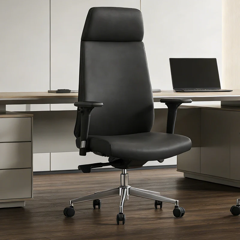 Modern Minimalist High-Back Executive Chair: Ergonomic Office Chair - Height-Adjustable Multifunctional Desk Chair For Home Office
