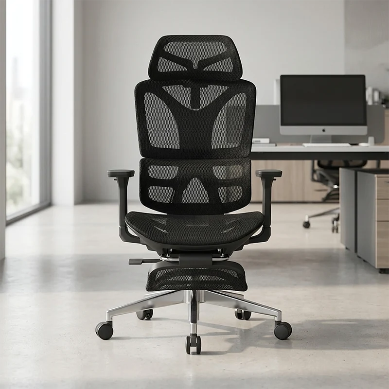 Modern Minimalist Ergonomic Chair: High-Back Mesh Office Chair - Height-Adjustable Swivel Headrest Desk Chair For Home Office