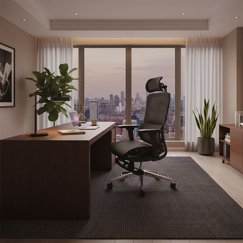 Modern Minimalist High-Back Desk Chair: Ergonomic Mesh Chair - 3D Armrest Height-Adjustable Gaming Office Chair For Home Office