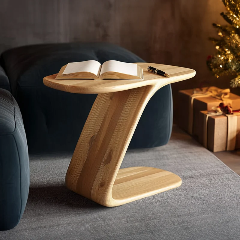 Spry Interior Organic Modern Accent Side Table, Handcrafted Solid Wood End Table for Living Room, Minimalist Bedroom Nightstand Decor SINLKIBT192