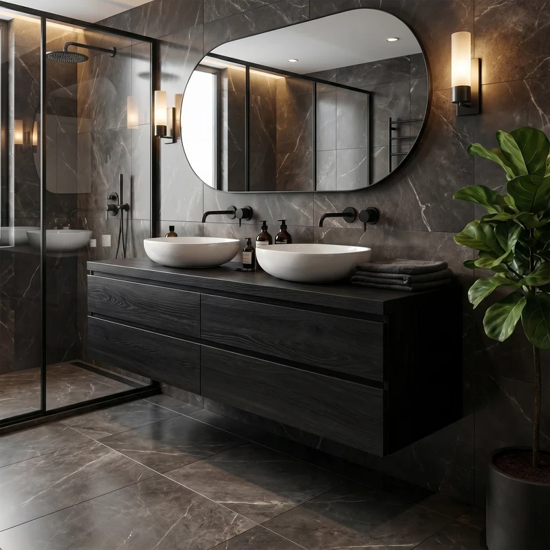 Rustic Bathroom Vanity Cabinet Natural Wood Wall Mounted Vanity SINLKIBRV203