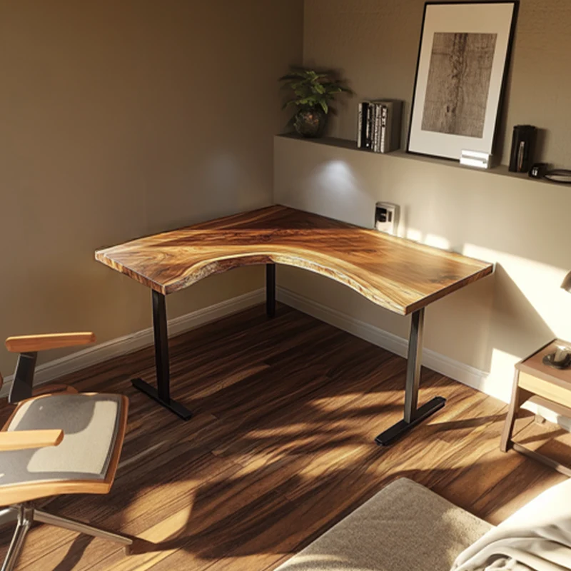 Rustic Natural Corner Work Desk Study Room And Reading Room SINLSADK075