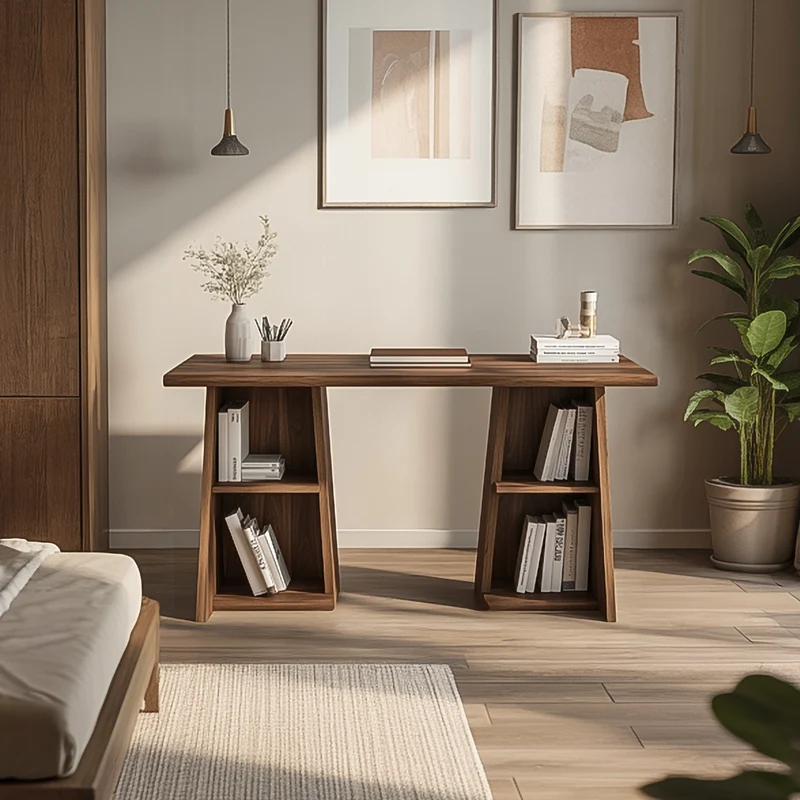 Spry Interior Scandinavian Work Desk, Practical Solid Wood Writing Computer Table for Reading Room, Creative Studio Workspace SINLSADK082