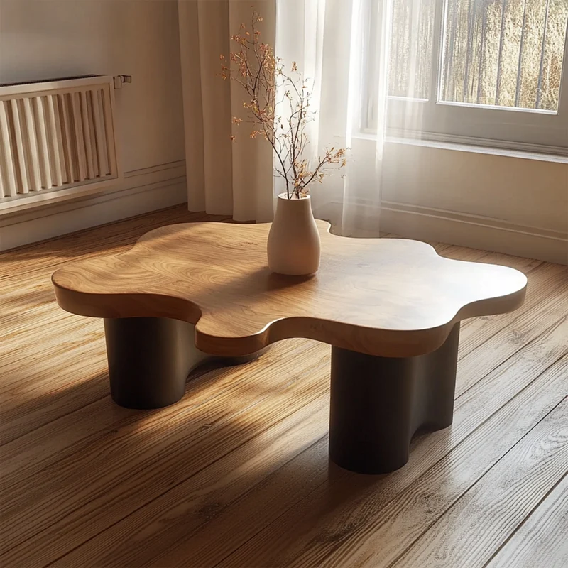 Spry Interior Mid Century Handcrafted Coffee Table, Solid Wood Minimalist Center Table, Rustic Modern Living Room Accent Furniture SINLKICF268