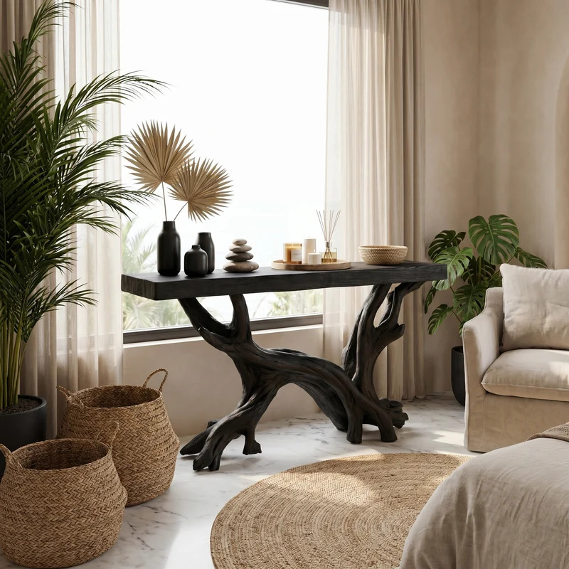 Rustic Coastal Console Table Living Room And Hallway SINLSACS426