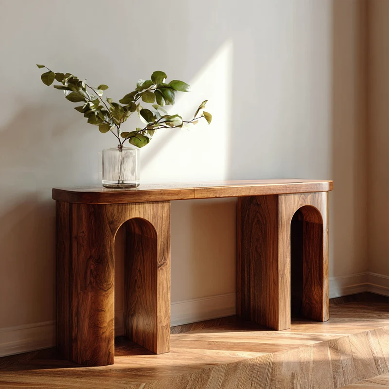 Spry Interior Mid Century Modern Minimalist Wood Console Table, Sleek Narrow Entryway & Hallway Display Table, Model SINLKICS418