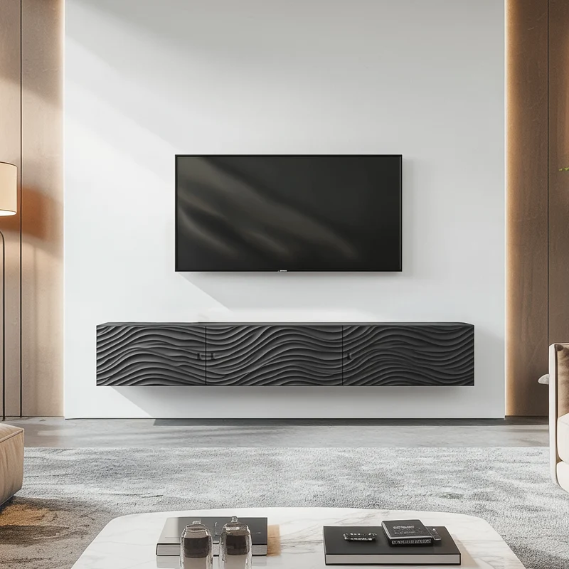 Spry Interior Contemporary Floating TV Stand with Storage, Modern Wall Mounted Media Console & Entertainment Center, SINLSASC332