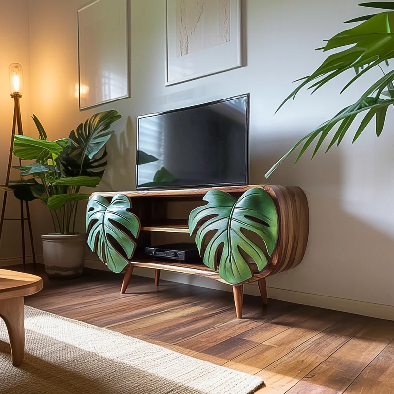 Spry Interior Mid Century Modern Wood TV Cabinet, Retro Low Profile Media Console Storage Credenza for Living Room, Model SINLSASC329