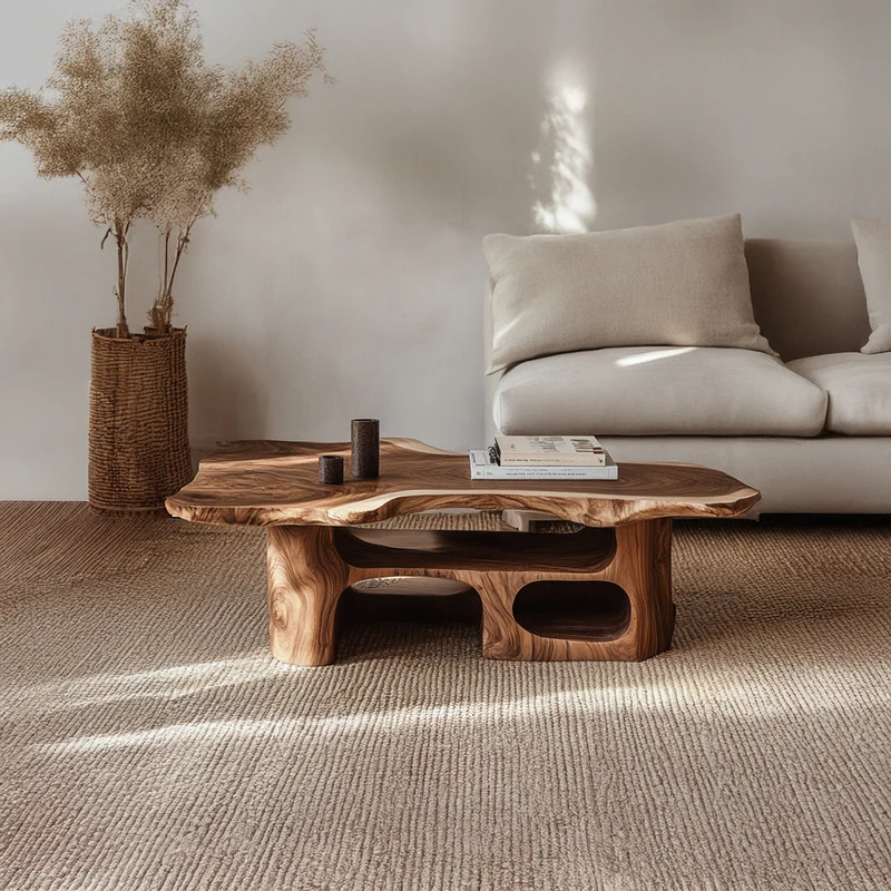 Rustic Wood Slab Live Edge Coffee Table Living Room Family Room SINLSACF188