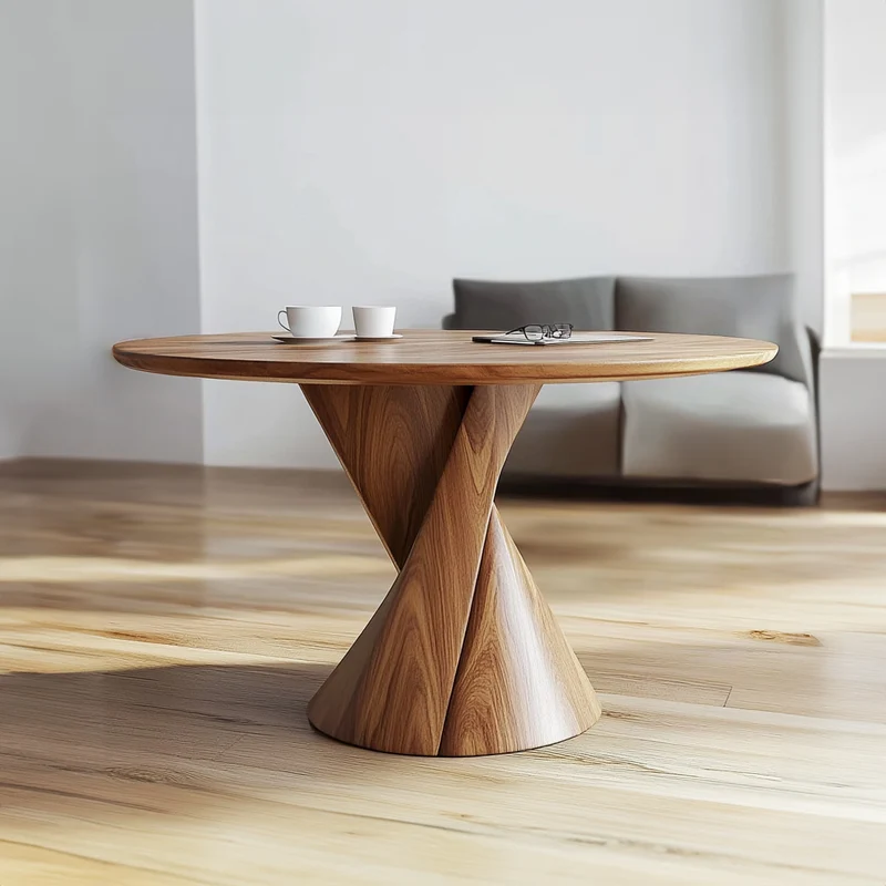 Spry Interior Mid Century Sculptural Coffee Table, Solid Wood Abstract Art Centerpiece Table for Living Room, Office, Lounge - SINLKICF197