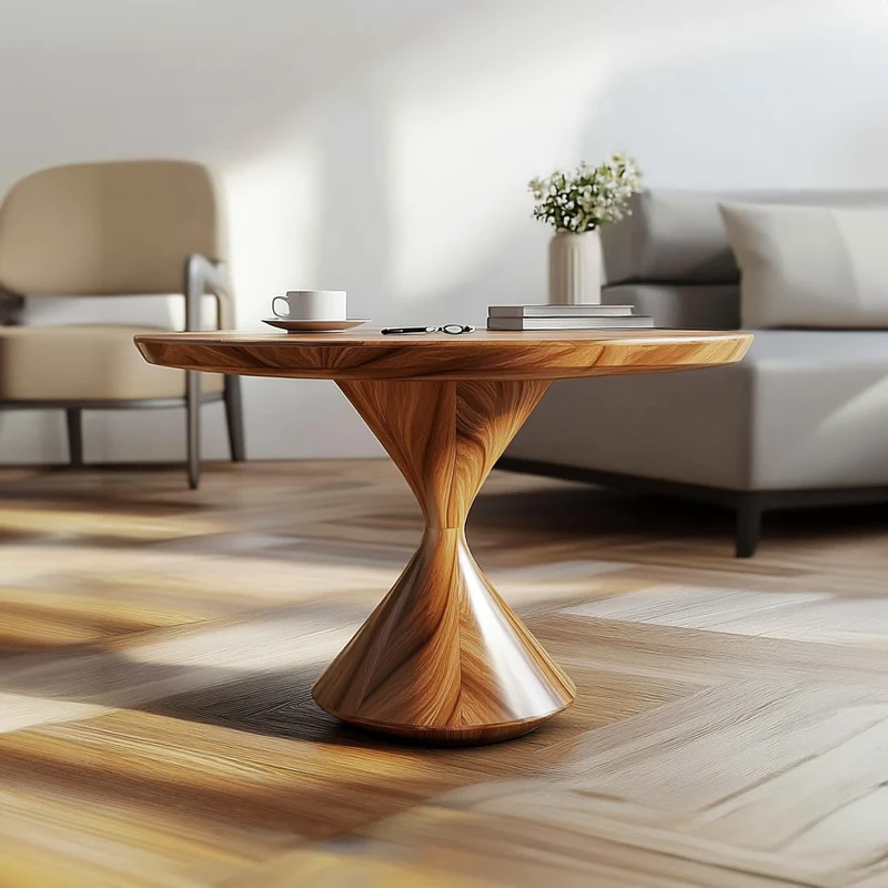 Mid Century Hourglass Coffee Table Living Room Office Room SINLKICF206