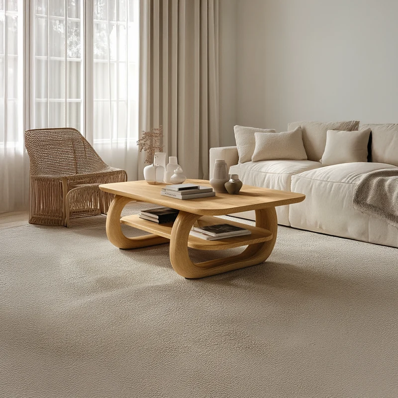Spry Interior Scandinavian Curved Coffee Table, Minimalist Solid Wood Fluid Organic Shape Centerpiece for Sitting Room, Living Room - SINLSACF238