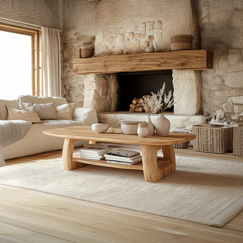 Rustic Organic Coffee Table Living Room Or Cottage Room SINLSACF229