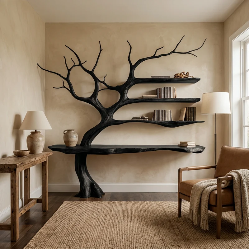 Rustic Console Table Artistic Tree Branch Reading Room SINLKICS301