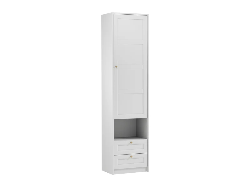 Rosello Eleganter Kleiderschrank mit 1 Tür und 2 Schubladen – Stilvoll und Platzsparend in Weiß